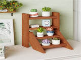Compact Easy-Assemble Wooden Plant Stand, Succulent Seedling Pot Rack for Window Balcony Desktop 62051594