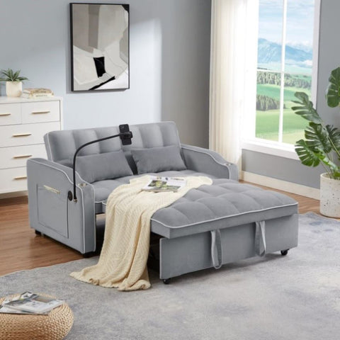 ZUN 1 versatile foldable sofa bed in 3 lengths, modern sofa sofa sofa velvet pull-out bed, adjustable W2151127338