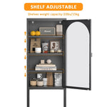 ZUN Metal Glass Door Display Storage Cabinet - 5-Tier Cube Bookshelf Storage Cabinet with 3 Adjustable W2735P186327