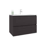 Bathroom Vanity with Sink, 2 Drawers, Black Wengue B097P350334