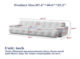 87.4-inch Cloud Series Minimalist Button-Tufted Square Arm Three-Seater Sofa, Chenille Sofa, W3505P383948