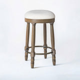 BarStools Set of 2, 360 Degree Swivel, Accent Wooden Swivel Seat Counter Height Bar Stool,White W2170P208102