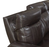 Luxury Power Reclining Sofa Recliner in Dark Brown Top-Grain Leather - Ultimate Comfort with Power B081107753