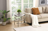 Modern Round End Table with Sintered Stone Top, Chrome/ Silver End Table for Living Room 20.67''W x W821114994
