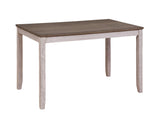 Transitional Design Rectangular 1pc Dining Table Grayish White and Brown Finish Furniture B01160583