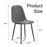 Comfortable Linen-Cotton Dining Chair Set - Six Pieces in Dark Gray.Integrated Seat and W1151P283077