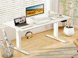 White 55" Electric Standing Desk with Dual Motors, 3 Memory Settings Sit-Stand Desk for Home Office 10820626