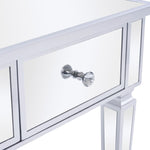 ZUN Mirrored Coffee Table with LED Lights and 3 Drawers, Rectangle Modern Cocktail Table for Living Room 01211866