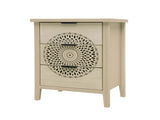 Hollow-Carved 3 Drawer Cabinet Dresser Storage Chest with Metal Handles For Living Room Bedroom W688P223042