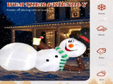 9.8 FT Lighted Christmas Inflatable Decoration, Large Inflatable Lying Snowman, Funny Blow Up Yard 20613284