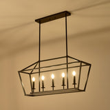 5-Light Farmhouse Kitchen Island Lighting,5 Light Industrial Linear Chandelier for Dining Room Metal W1592P263139