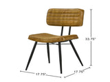 Set of 2 Leather Upholstered Side Chairs, Camel and Black B016P225469