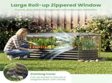 3-in-1 Raised Garden Bed with Greenhouse Cover, Galvanized Steel Planter Box for Year-Round Growing 55483065