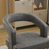 25.79" Wide Modern Barrel Open Back Upholstered Accent Chair with Weathered Solid Wood Legs Dining W3118P254207