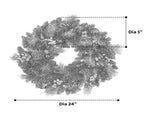 24'' Lighted Christmas Wreath with Warm White LED Lights 23678392