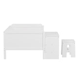 Wooden Twin Size Daybed with Storage Shelves and Lockers, Multi-functional Bed with Study Desk and N733P240746K
