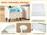 LED Nightstand with Charging Station, 16 Color RGB Remote Controlled Bedside Table with 2 AC Outlets 50953806