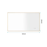 ZUN 42x24 Inch LED Backlit Bathroom Mirror with Metal Frame, Wall Mounted Vanity Mirror with Smart Touch 55402776