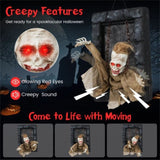 18"x12.5" Sound-Activated Halloween Zombie Prisoner Decor - Glowing Red Eyes, Creepy Sounds & 38442131