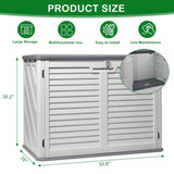 Outdoor Storage Shed, 34 Cu Ft Horizontal Outdoor Storage Cabinet, Lockable Outdoor Storage Box for 04808708