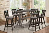 Rustic Look Distressed Gray Finish 1pc Counter Height Dining Table Solid Rubberwood Kitchen Dining B011P194919