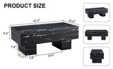 Modern Simple Black Marble Texture MDF Coffee Table - 43.3"x21.6"x17.2" Practical Model.Making it an W1151P271522