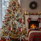 4PCS Set 4.7" Christmas Glass Ball Ornaments Holiday Tree Hanging Decorations Party Decor Supplies 06070942