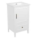 20" Bathroom Vanity with Sink, Bathroom Cabinet with A Door, Door Shelf Storage and Adiustable Foot N725P192821K