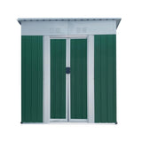 5X3 Feet Small Mini Outdoor Storage Sheds Pent Roof Green With Aluminum Alloy Frame And Sliding Door W2794P281157