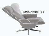Swivel chenille Recliner with Ottoman Chair Modern Armchair Ergonomic Push Manual Reclining Footrest W1622P460966