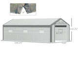 20' x10' x 9' Walk-in Greenhouse with Roll Up Door With 6 Closeable Windows 17613410