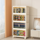 19.69" Side Wide Folding Storage Cabinet ,4 Tiers,19.69"11.81"40.55",Collapsible Storage Bins with W2873P207556