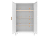 61'' 2 Shapely Doors Cabinet, Metal Storage Cabinet with Doors and Adjustable Shelves, for Bedroom, 54735859