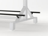 59"Bar Height Table with Footrest, Rectangular Wooden Tabletop Bar Table, Heavy Duty Metal Frame W757P506726