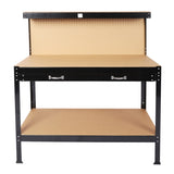 Steel Workbench Tool Storage Work Bench Workshop Tools Table W/Drawer and Peg Board 63" W46517479