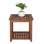 ZUN Square Wood Side Table Carbonized Color 03835542