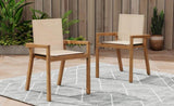 BELFAST DINING CHAIR,Set of 2,Teak Frame Beige Textile N762P240699A