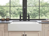 24"L x 19" W Farmhouse/Apron Front White Ceramic Kitchen Sink 69263515