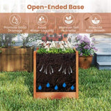 2-in-1 Wooden Raised Garden Bed with Trellis - Solid Wood , 16"x16"x48" Size 12098598