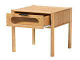 Modern Transitional Natural Brown Bamboo Wood 1-Drawer End Table 91721058