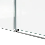 60*76" Fixed & Sliding Shower Door, Round Tube Hardware, Clear Glass Shower Door, 3/8 SGCC 89312418