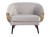Claire Contemporary/Glam Black Steel and Silver Velvet with Gold Steel Accents by B202P223460