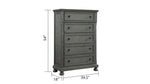 ZUN Modern Style 5-Drawer Chest Made with Wood & Rustic Gray Finish B009P152362