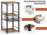 Freestanding Bathroom Shelf with Drawer Toilet Paper Storage Stand Organizer, Black 37253017