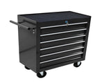 6 DRAWERS MULTIFUNCTIONAL TOOL CART WITH WHEELS-BLACK 69021719
