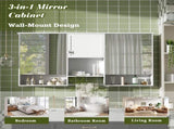 55 inch Wall-Mount 3-in-1 Mirror Cabinet with Adjustable Shelf, Soft-Closing Hinges, High-Quality N710P401336K
