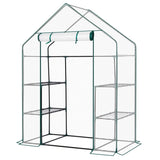 Mini Walk-in Greenhouse with PE Cover, 4-Shelf Indoor Outdoor Plant Gardening Green House for Garden 57670893