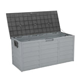 ZUN 75gal 260L Outdoor Garden Plastic Storage Deck Box Chest Tools Cushions Toys Lockable Seat 10663967