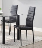 ZUN Modern Style Black Metal Finish Side Chairs 2pc Set Faux Leather Upholstery Contemporary Dining Room B011P156153