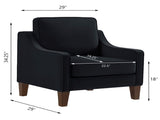 Modern Armchair, Living Room Single Seat Sofa with Wooden Legs, Upholstered Velvet Accent W2186P143466